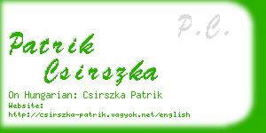 patrik csirszka business card